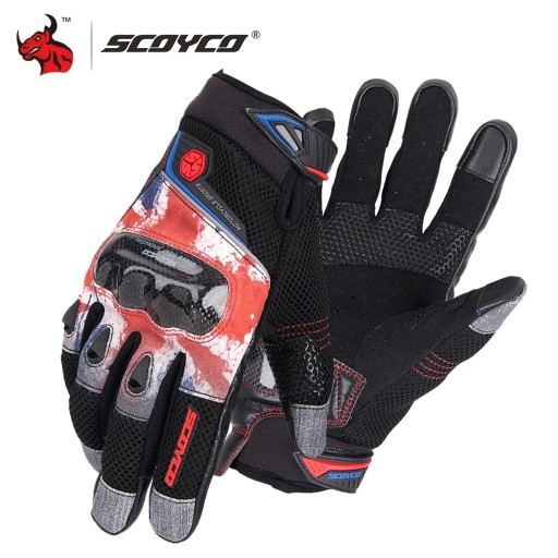 Мотоциклетні рукавички MC47 червоного кольору, розмір L