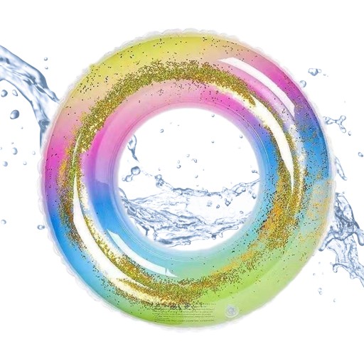 НАДУВНЕ КОЛЕСО ДЛЯ ПЛАВАННЯ GLITTER RAINBOW 90см