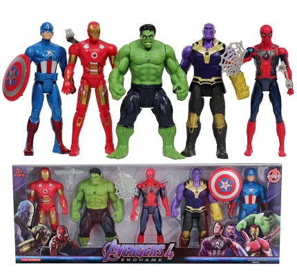 DUŻY ZESTAW FIGURKI AVENGERS 5 SZT HULK SPIDER MAN