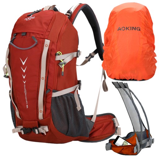 🎒 Wyprzedaż! Plecak Turystyczny 35L - Ceglasty HIT! Cena z Nizin!