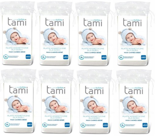 8× Косметичні подушечки Tami MyBaby квадратні 60 шт.