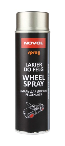 NOVOL LAKIER SPRAY FARBA DO FELG kołpaków STALOWY