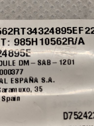 RENAULT AUSTRAL airbag airbag sedačka levá 985H10562R