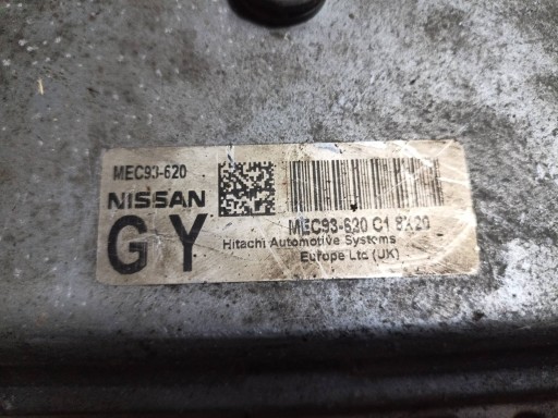 control unit of the engine Nissan Qashqai J10 2008 MEC93-620