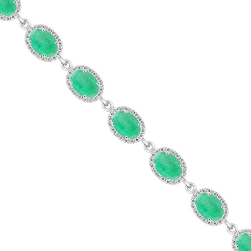 Náramok zdobený smaragdmi sr.925 elegantný