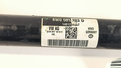 semi-axis left rear part 8W0501203D AUDI A5 SPORTBACK