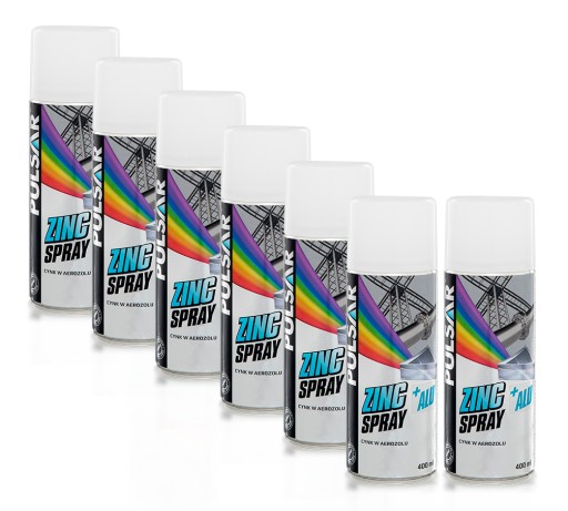 PULSAR цинк + алюминий спрей цинк 400 мл x7
