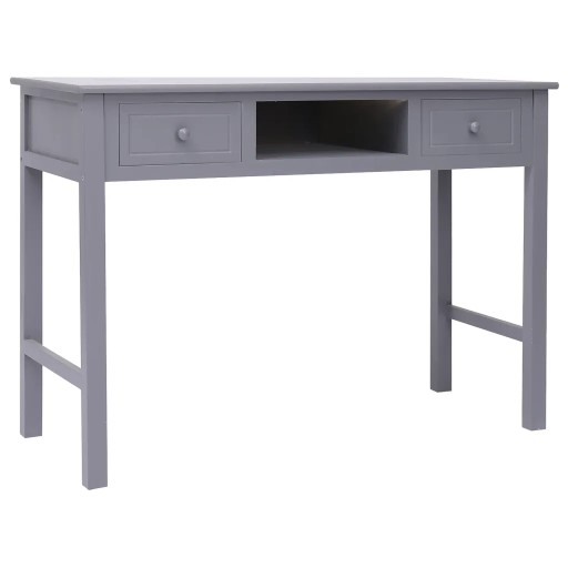 Drewniane biurko z szufladami, 108x45x76 cm, szare