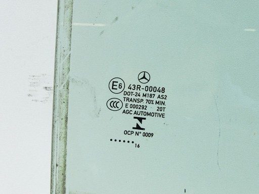 FENSTER Tür rechts heck rechts hinten MERCEDES A W176 2016 AS2