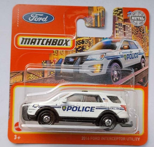 2016 FORD INTERCEPTOR UTILITY HFT13 MATCHBOX POLICE