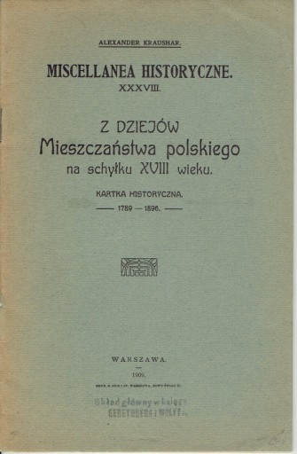 KRAUSHAR Z DZIEJÓW MIESZCZAŃSTWA POLSKIEGO ...