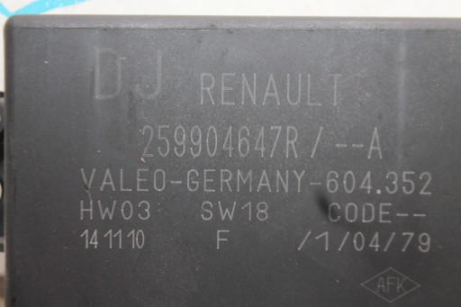 modulo Centralina parcheggio PDC 259904647R RENAULT LAGUNA III LIFT 09-15