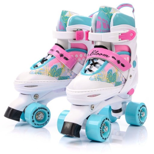 Роликові ковзани Meteor Bloom White, Pink, Birquoise розмір 39-42