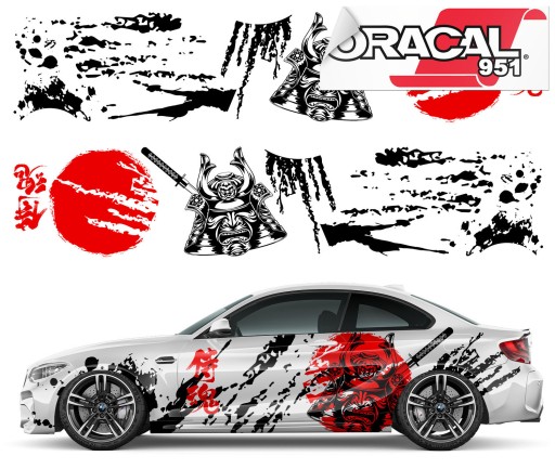 Наклейки для авто тема самурай пятна 94x900cm 951