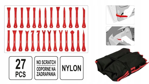 НАБОР СЪЕМНИКОВ ДЛЯ ОБИВКИ 27 ЧАСТЕЙ YATO