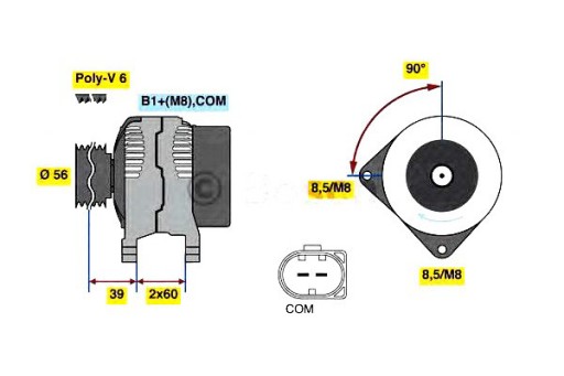 0 986 - Генератор bosch audi a6 3.0 tdi quattro (4f2. c6)