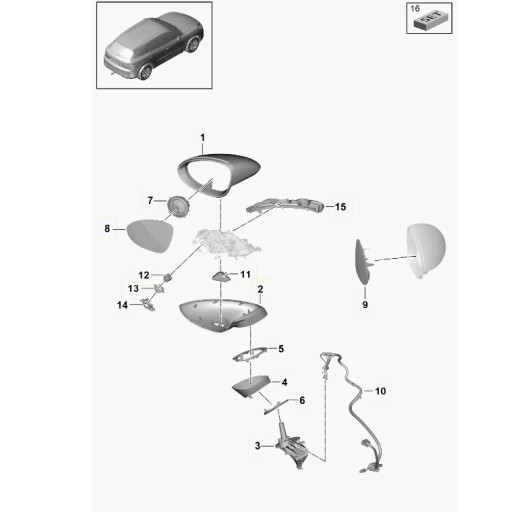 Передняя камера porsche cayenne 95898054600