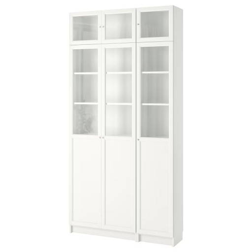 IKEA BILLY OXBERG Regál biele sklo 120x30x237 cm