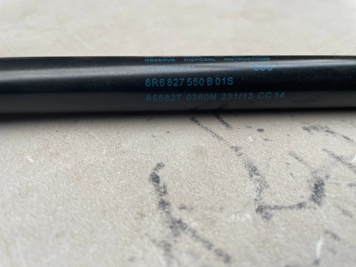 damper bonnet VOLKSWAGEN POLO V 6R 6R9827550B original @A