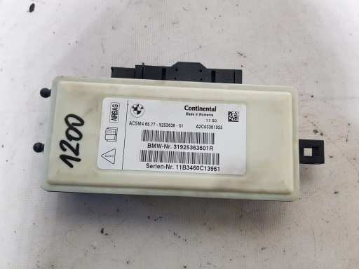 module control unit SENSOR airbag BMW X3 F25 9253636
