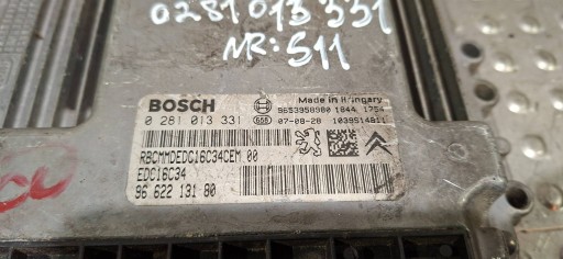 computer 0281013331 9653958980 9662213180 CITROEN PEUGEOT 1.6 HDI