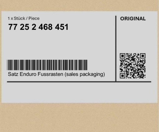 77252468451 2468451 - Комплект подножек Enduro (торговая упаковка) BMW K50 (R 1200 GS, R 1250 GS) K51 (