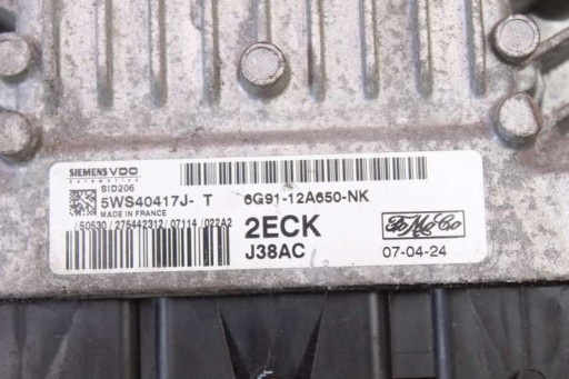 control unit computer of the engine 6G91-12A650-NK FORD GALAXY 2 II 2.0 TDCI 130 KM