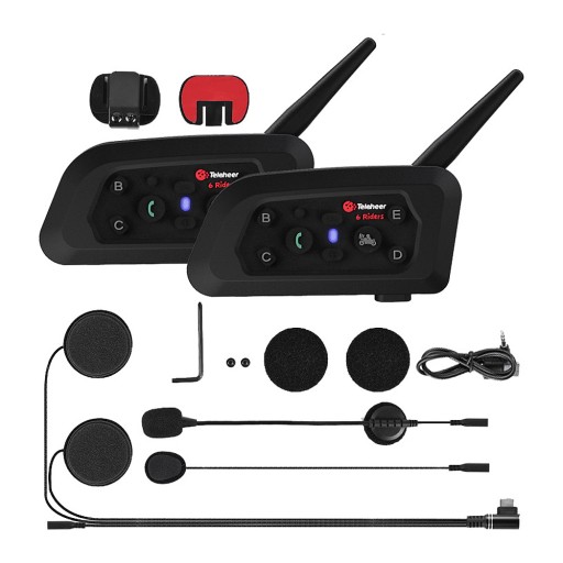2 МОТОЦИКЛЕТНИЙ ІНТЕРКОМ V6 PRO USB-C 2024 Bluetooth 5.1 для шолома