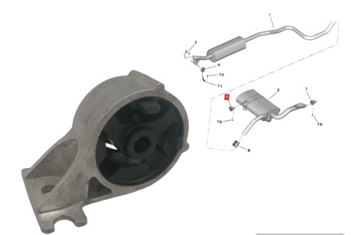 9674325380 - ПОДВЕСКА, КРОНШТЕЙН ГЛУШИТЕЛЯ CITROEN C4 PICASSO II PICASSO II SPACETOURER