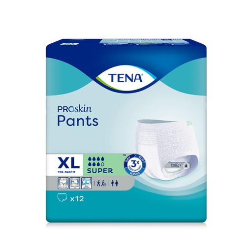 TENA Pants ProSkin Super XL Majtki Chłonne, 12 szt