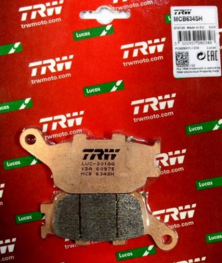 MCB634SH - ГАЛЬМІВНІ КОЛОДКИ HAM ЗАДНІЙ TRW LUCAS YAMAHA XJ6 SP ABS 13