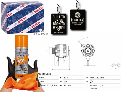 BOS0 986 - Генератор 12 в bosch #petrolhead pro+ kit4