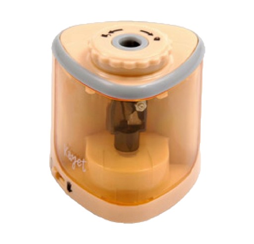 Точилка електрична одинарна з контейнером Kayet Відтінки коричневий і бежевий