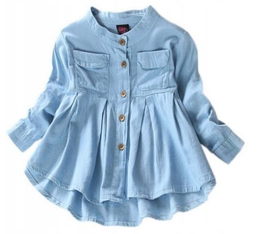 Дитяча сорочка BajecznaModa розмір 134 довгий рукав синя