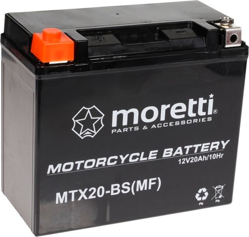 AKUYTX20-BSXMOR000 - Аккумуляторная батарея Moretti YTX20-BS / MTX20-BS