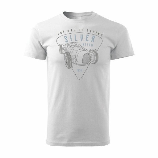 Koszulka z samochodem F1 Silver Arrow REGULAR 10555467886 Odzież Męska T-shirty RG OBXERG-2