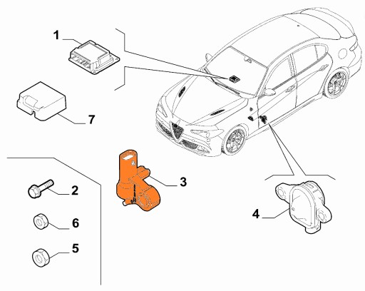 51943477 - Передній датчик удару alfa romeo stelvio