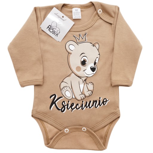 Бавовняне боді з довгим рукавом РОБІК, розмір 92, застібається на кнопку