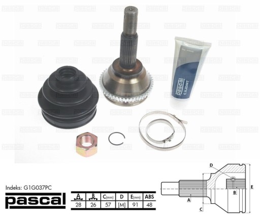 Карданний шарнір Pascal G1G037PC