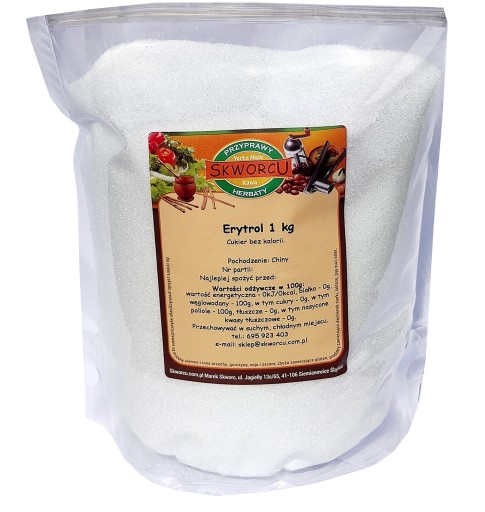 Erytrol Erytrytol 0 kcal naturalny słodzik 1 kg