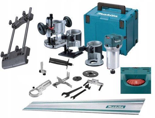 Фрезерный станок MAKITA 710 Вт + адаптер + рельс 1,5 м