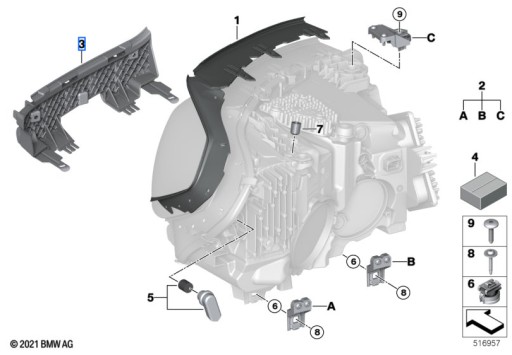 63115A0E5E7 - Кронштейн крепления левой фары bmw x3 g01 x4 g02 lci lift