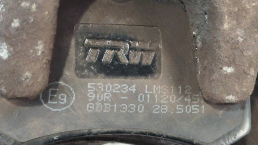 caliper brake rear part left SKODA OCTAVIA III