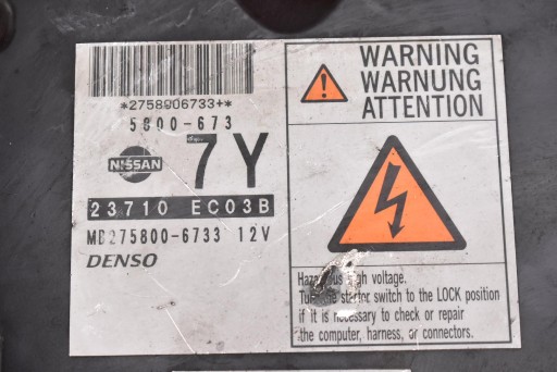 control unit computer of the engine 23710-EC03B NISSAN NAVARA III D40 2.5 DCI 174 KM