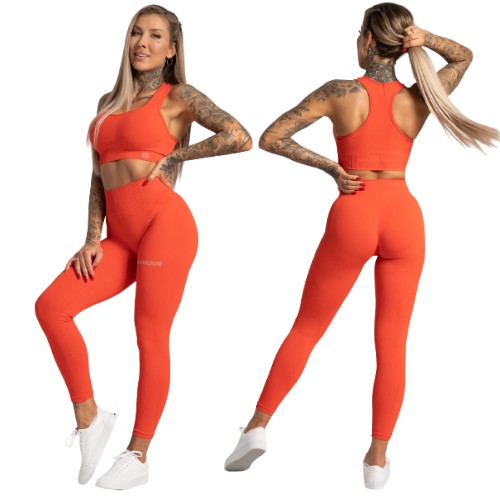 Довгі легінси Gym Glamour M оранжево-червоні