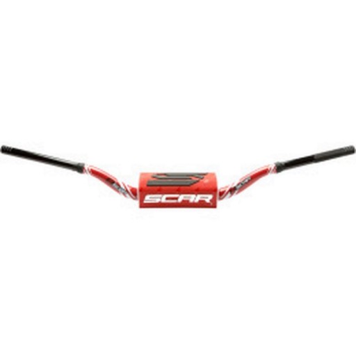 S9112RD-RD - SCAR RACING HANDLEBAR 28.6 MM RC BEND RED/BLACK SPONGE RED/BLACK/WHITE