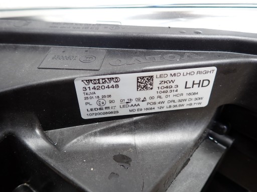 light right REFLEKTOR right FULL LED VOLVO V40 2 II 525 LIFT 16-20 31420448