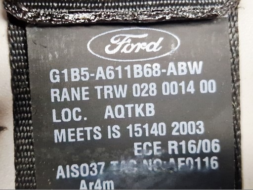 FORD PLUS Gurten Sicherheits heck G1B5-A611B69-ABW