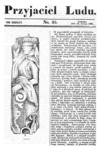 litografia 1844 O pogańskich posągach w Gnieźnie