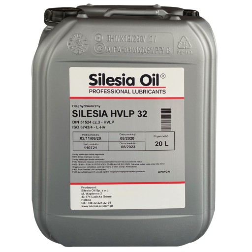 ГИДРАВЛИЧЕСКОЕ МАСЛО SILESIA OIL HVLP 32 20L
